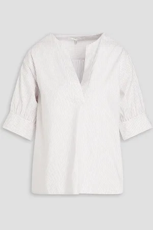 Frame Striped cotton-poplin top - - XS