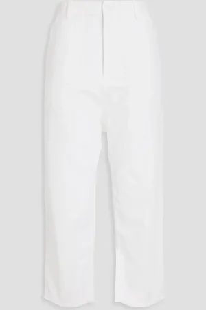 NILI LOTAN Cropped cotton-blend twill straight-leg pants - - US 4