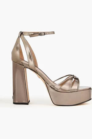 Sam Edelman Kamille metallic faux patent-leather platform sandals - Metallic - US 10