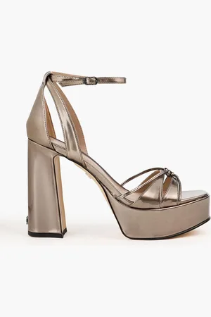 Sam Edelman Kamille metallic faux glossed-leather platform sandals - Metallic - EU 39