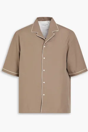 OFFICINE GENERALE Cotton-poplin shirt - Neutral - XL
