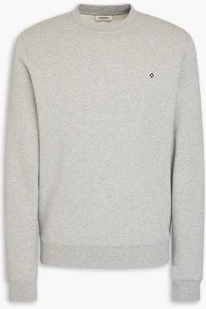 Sandro Appliquéd mélange cotton-fleece sweatshirt - - XXL