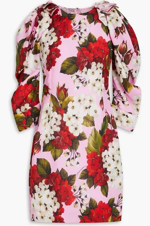 Dolce & Gabbana Pleated floral-print crepe top - - IT 36