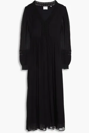 Antik Batik Sara crocheted lace-trimmed georgette midi dress - - FR 38