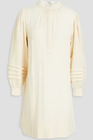 Antik Batik Preeti gathered cotton-gauze mini dress - White - FR 40