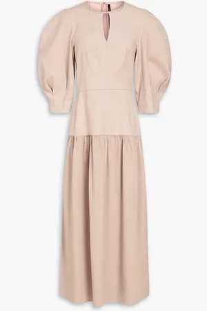 MOTHER OF PEARL Gathered Lyocell-blend midi dress - - UK 16
