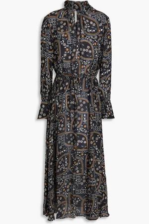 Antik Batik Elie cutout floral-print crepe de chine midi dress - - FR 36