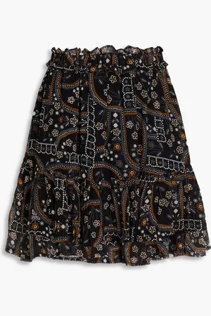 Antik Batik Elie ruffled floral-print crepon mini skirt - - FR 38