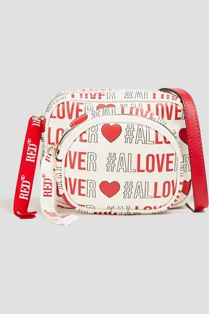 RED(V) Printed leather shoulder bag - White - OneSize