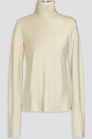 Nanushka Satin-crepe turtleneck top - White - XXS