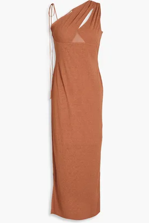 Nanushka One-shoulder cutout jersey midi dress - Brown - XS