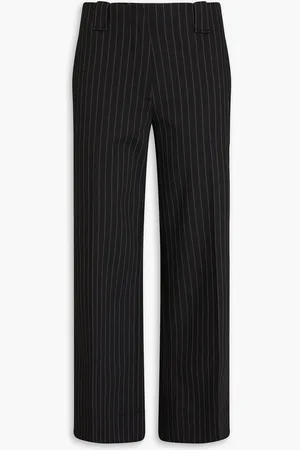 Ganni Pinstriped twill wide-leg pants - - DE 46