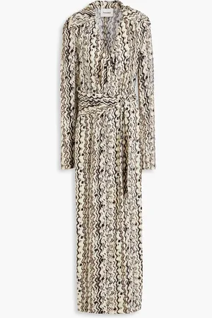 Nanushka Printed crepe midi wrap dress - - XS