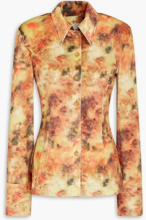 Nanushka Printed velvet shirt - Yellow - S