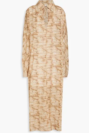 Nanushka Printed cotton-voile midi dress - Neutral - S
