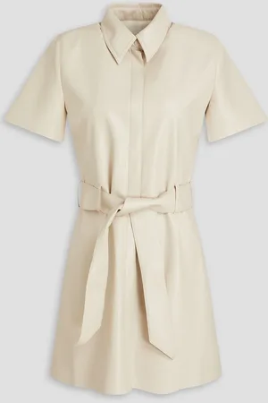 Nanushka Halli belted OKOBOR™ mini shirt dress - White - S
