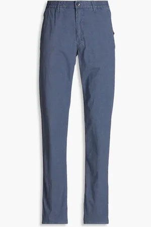 SLOWEAR Incotex slim-fit gingham cotton-blend chinos - Blue - 35