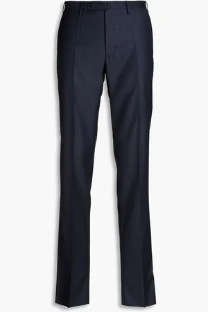 SLOWEAR Incotex Sharkskin slim-fit wool pants - Blue - 42
