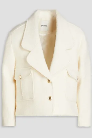 Sandro Brushed tweed blazer - White - FR 40