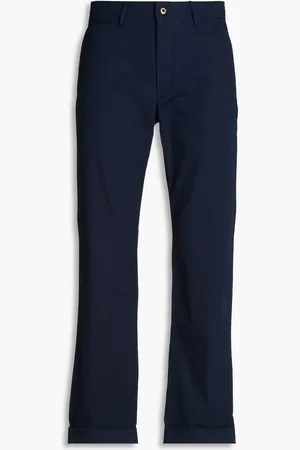 SLOWEAR Incotex herringbone cotton-blend jacquard chinos - Blue - 34