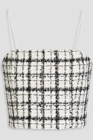 ALICE+OLIVIA Alice Olivia - Cropped metallic tweed top - White - US 12