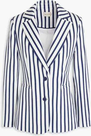 ALICE+OLIVIA Alice Olivia - Breann striped cotton-blend twill blazer - Blue - US 0