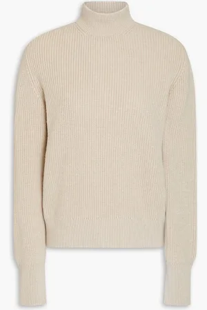 Brunello Cucinelli Ribbed cashmere turtleneck sweater - Neutral - XL