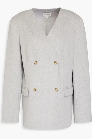 Loulou Studio Double-breasted wool and cashmere-blend jacket - Gray - M