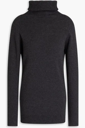 Totême Ribbed wool-blend turtleneck sweater - Gray - M