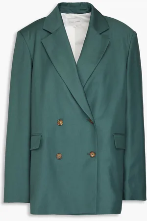 Loulou Studio Double-breasted wool-twill blazer - Green - M