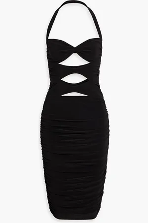 Norma Kamali Ruched cutout stretch-jersey halterneck dress - - FR 42