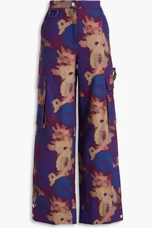 REMAIN Birger Christensen Printed cotton-canvas cargo pants - Purple - DE 34