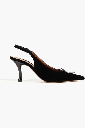 MALONE SOULIERS Vilma 70 embellished velvet slingback pumps - - EU 35.5