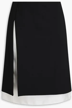 Peter Do Layered two-tone twill skirt - - FR 34