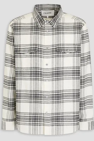 Frame Checked cotton-flannel shirt - White - S