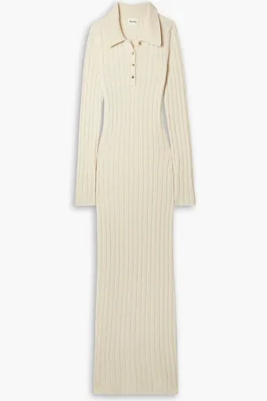 Khaite Hans ribbed cashmere maxi dress - Neutral - M