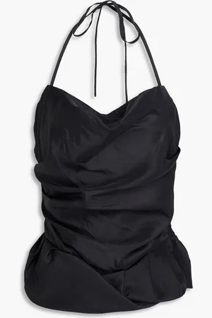 Simkhai Hailee draped taffeta halterneck top - - US 4