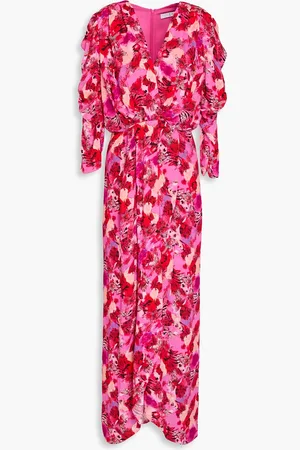 IRO Opara wrap-effect printed crepe maxi dress - Pink - FR 34