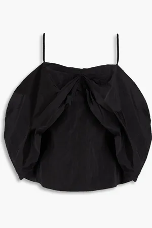 REJINA PYO Lou cold-shoulder bow-detailed taffeta top - - UK 14