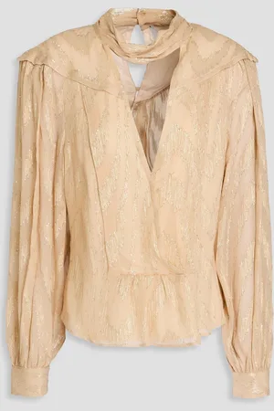 IRO Lila metallic fil coupé silk-georgette blouse - White - FR 40