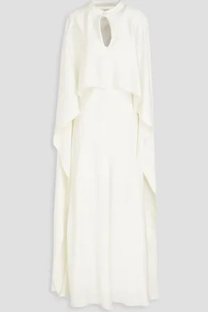 Simkhai Amory cape-effect satin-crepe maxi dress - White - US 0