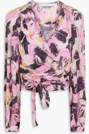 IRO Freddi cropped fil coupé satin wrap top - - FR 36