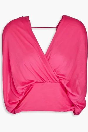 IRO Biano wrap-effect jersey top - Pink - S