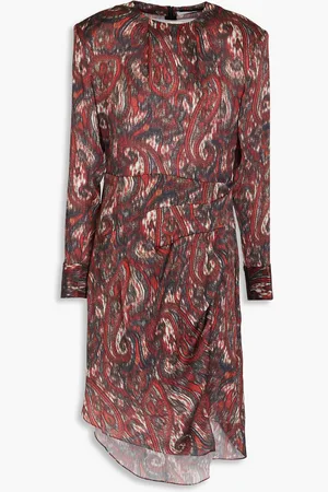 IRO Wrap-effect printed silk-crepon dress - - FR 32