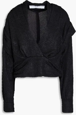 IRO Wrap-effect cropped jacquard blouse - - FR 38