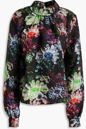 STINE GOYA Ashley floral-print cloqué blouse - - M