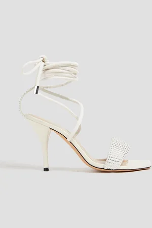 IRO Paddy crystal-embellished leather sandals - White - EU 37
