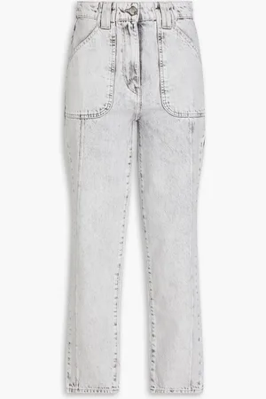IRO Cropped acid-wash high-rise straight-leg jeans - Gray - FR 40