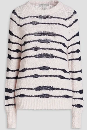 AUTUMN CASHMERE Striped cashmere sweater - White - M
