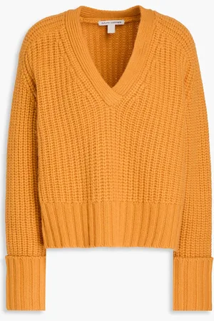 AUTUMN CASHMERE Ribbed-knit sweater - Yellow - L